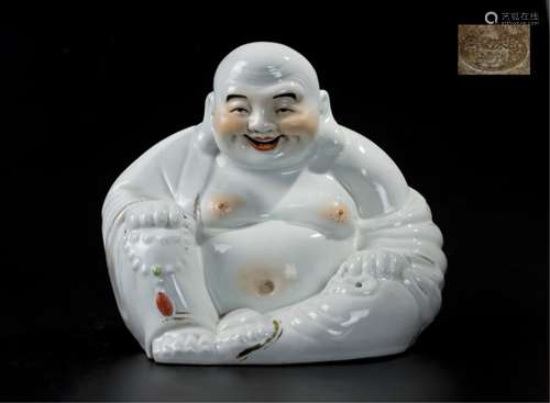 CHINESE FAMILLE ROSE PORCELAIN FIGURE OF HOTEI