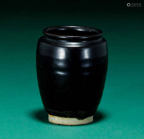 黑釉束口罐