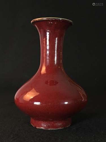 CHINESE FLAMBE GLAZED FLOWER VASE