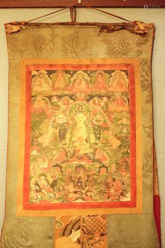 CHINESE TIBETAN THANGKA OF GUANYIN