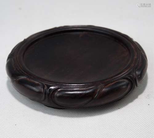 CHINESE ROSEWOOD CARVED INK PALETTE