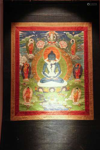 CHINESE TIBETAN THANGKA OF BUDDHA