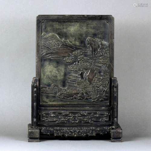 CHINESE INK STONE TABLE SCREEN