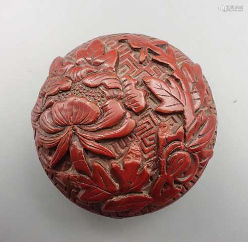 CHINESE CINNABAR LACQUER INK PASTE BOX