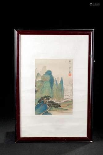 CHINESE SCENERY PAINTING WITH FRAME