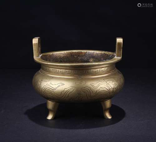 CHINESE BRONZE TRIPOD CENSER