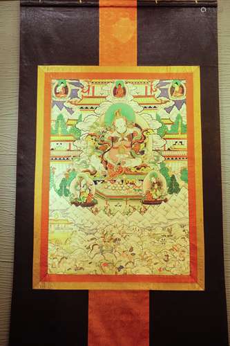 CHINESE TIBETAN THANGKA OF DHARMAPALA