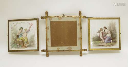 Porcelain Mounted 3 Panel Hanging Mirror