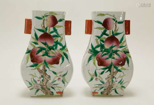 Pair of Chinese Famille Rose Porcelain Vase