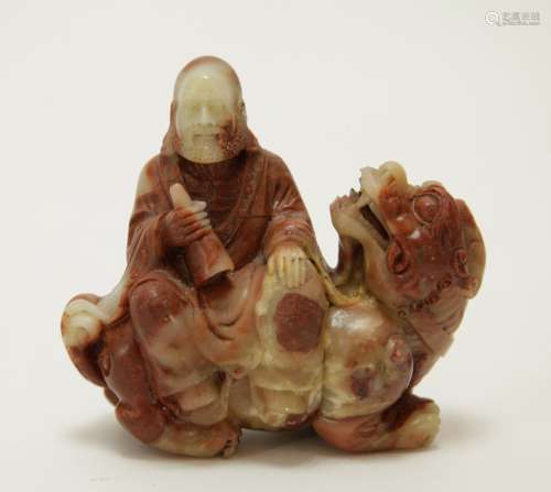 Chinese Soapstone Carved Damo