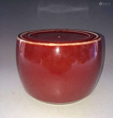 Chinese Red Glazed Cricket Jar