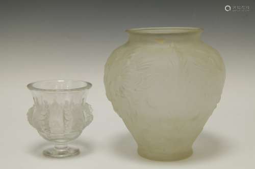 2 Lalique Vase w/ Another Unsigned Piece