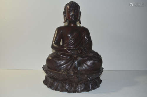 Chinese Wood Seating Buddha