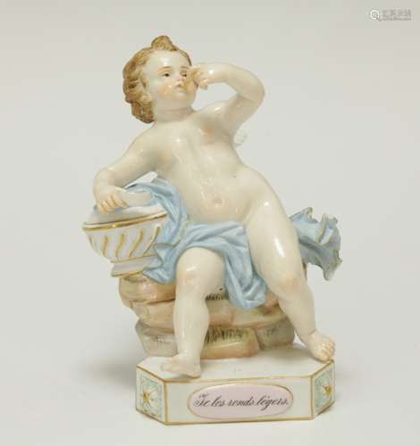 Meissen Cupid on Triangle Base