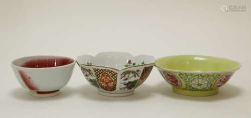 3 Pieces of Chinese Porcelain Bowls