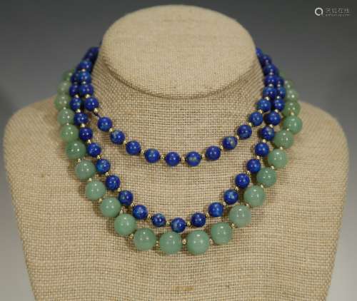 Jadeite Necklace and Lapis Necklace