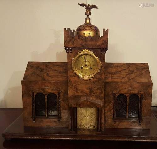 19.C French Antique Large Burl Clock