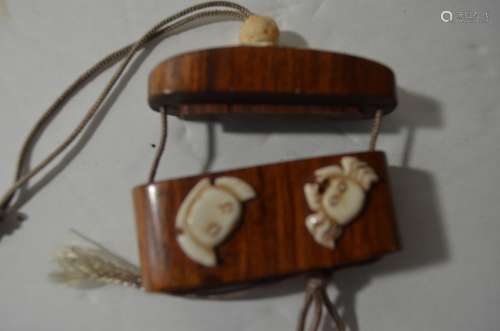 Japanese Possible HuaLi Wood Medicine Box