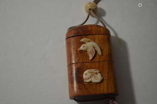 Japanese Possible HuaLi Wood Medicine Box