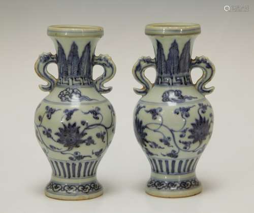 Pair of Chinese Blue/White Porcelain Vase