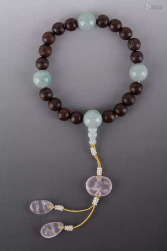 Chinese Wood & Jadeite Prayer's Beads