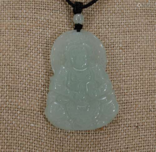 Chinese Jadeite Carved Guanyin Pendant