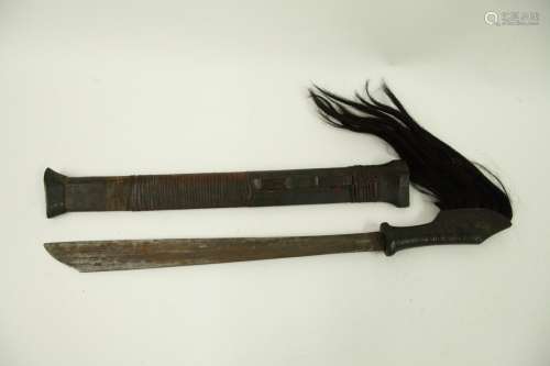 Early 19th C. Mandala Wood Handle Dagger