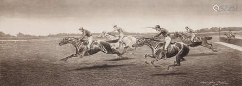 铜版画“赛马”