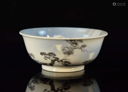 Japanese Studio Porcelain Bowl - Signed