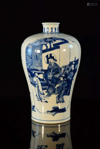 Chinese Blue White Porcelain Meiping Vase