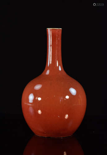 Chinese Oxblood Porcelain Longneck Vase