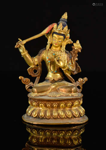 Nepal Seat Bronze Tara with Sword