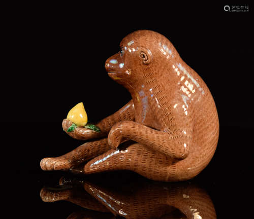 Chinese Porcelain Model of a Sancai Monkey
