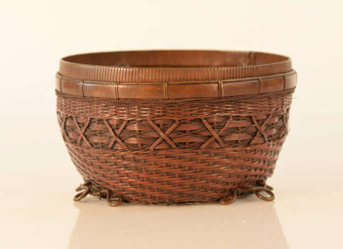 Japanese Bronze Woven Bowl