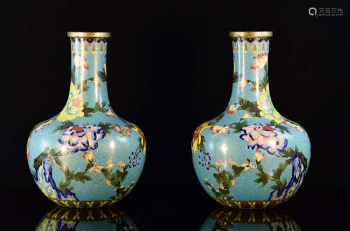 Pair Chinese Cloisonné Vase