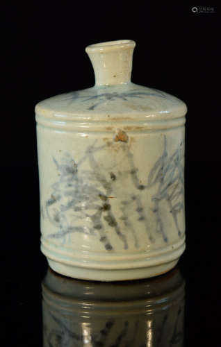 Korean Blue White Porcelain Bottle Vase
