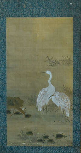 Chinese Scroll Painting of Heron