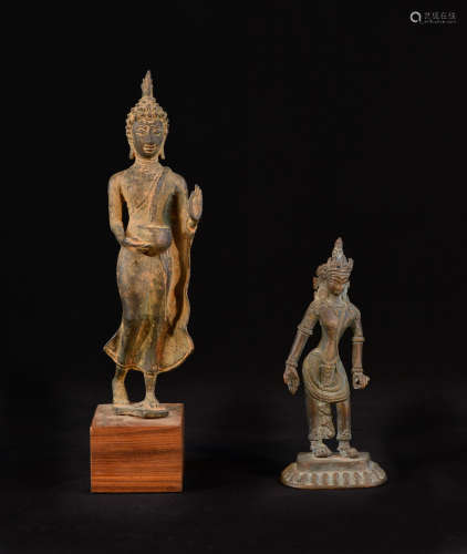 Two Asian Bronze Buddha