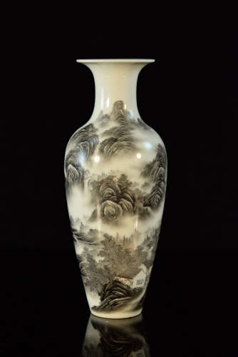 Chinese Porcelain Vase of Landscape Scene