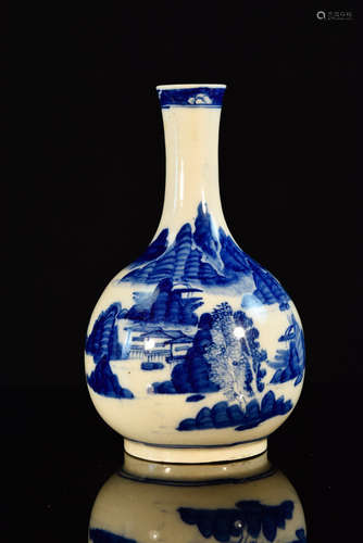 Chinese Blue White Bottle Vase