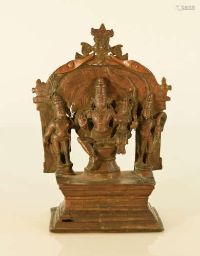 Indian Bronze Statue on Square Base 16th cen