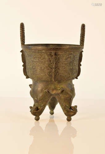 Chinese Bronze Censer of Archaic Shape