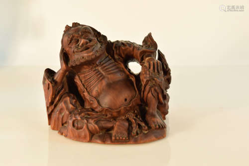 Chinese Hardwood Carving of a Immortal