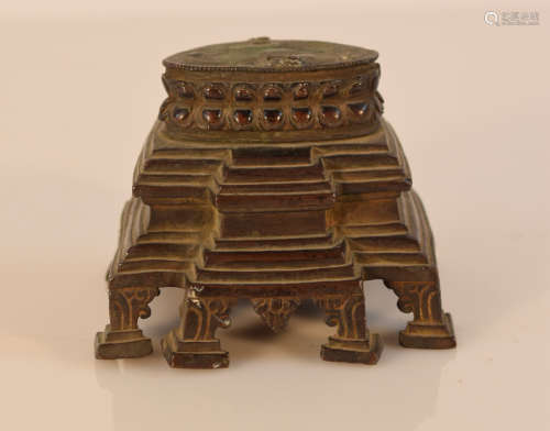 Tibet Bronze Buddha Base Pala Revival Style