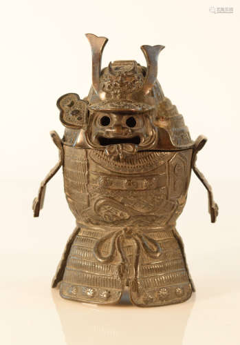 Japanese Bronze Censer of Samurai Shape