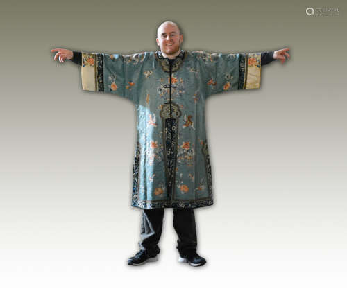 Chinese Blue Lady Embroidery Robe - Butterfly