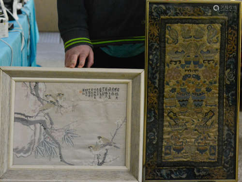 Two Chinese  Embroidery in Frame