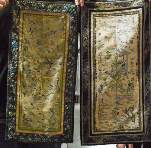 Two Chinese Embroidery Panel - Sleeve with Fine Detail