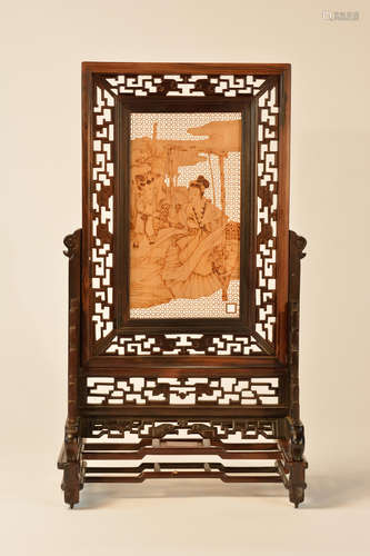 Chinese Scholar Rosewood Table Screen