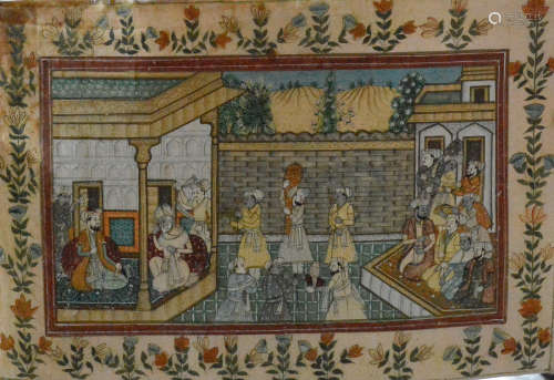 Indian Water Color Painting of Royalty Party